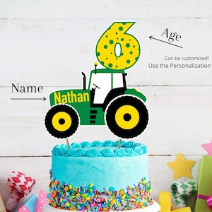 Printable Personalized Tractor Birthday Cake Topper, truck birthday, tractor birthday, farm birthday, tractor birthday decor, party decor