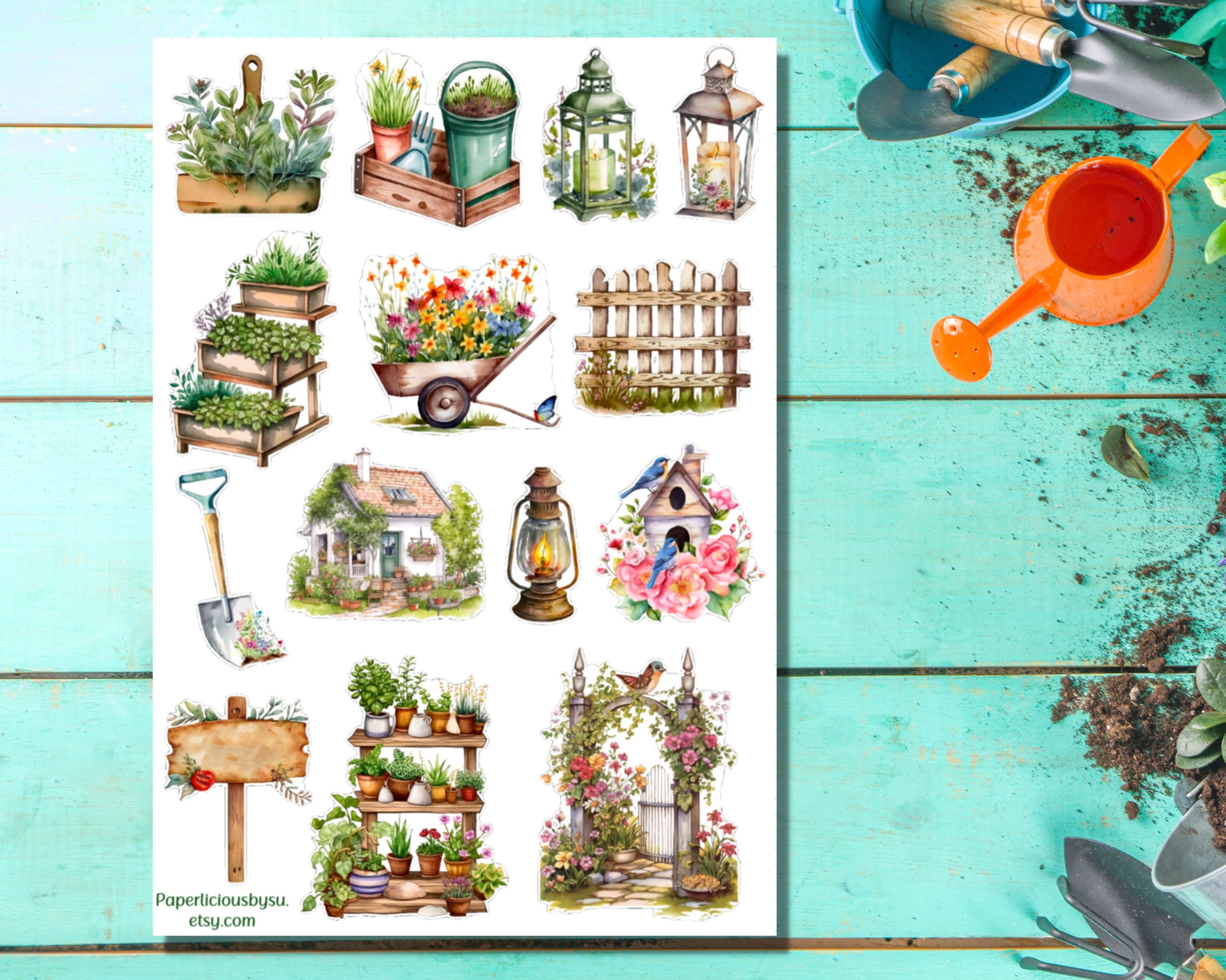 20Sheet/Book Retro PET Plant Sticker Book Creative INS Style Flower Birds Scrapbooking Material Diary Collage Junk Journaling Decoration | PH