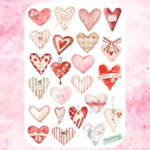 Aquarell Herz Aufkleber, Valentinstag Aufkleber, Herz Aufkleber, süße Aufkleber, Planer Aufkleber, Bullet Journal, Scrapbooking