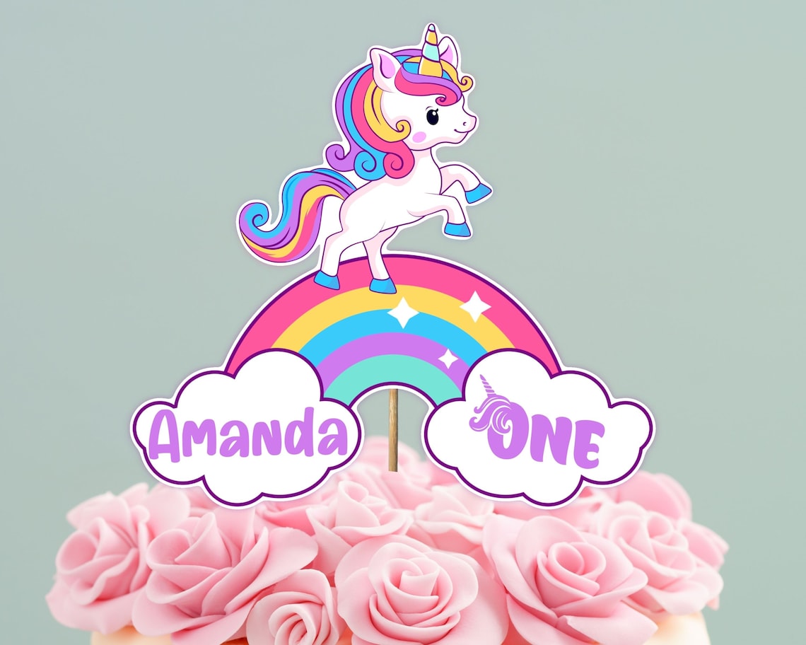 Printable Unicorn Cake Topper Printable Instant Download | Etsy