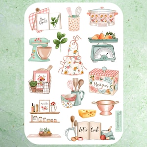 Stickervel keuken, keukenstickers, koken, culinair, bakker, chef-kok, bakkerij, banketbakker, planner, dagboek, bujo, scrapbooking