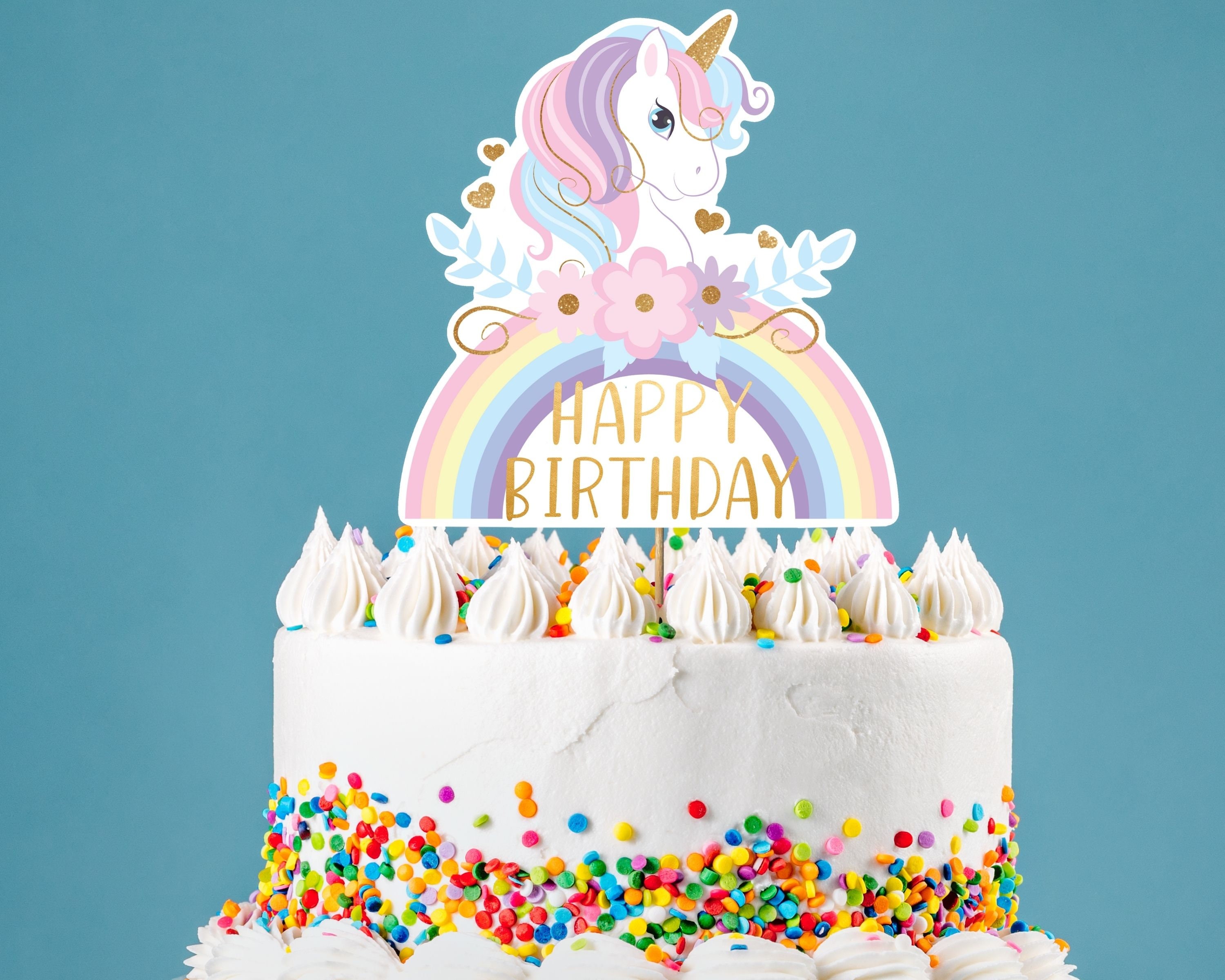 Printable Unicorn Cake Topper Printable Instant Download Etsy Canada