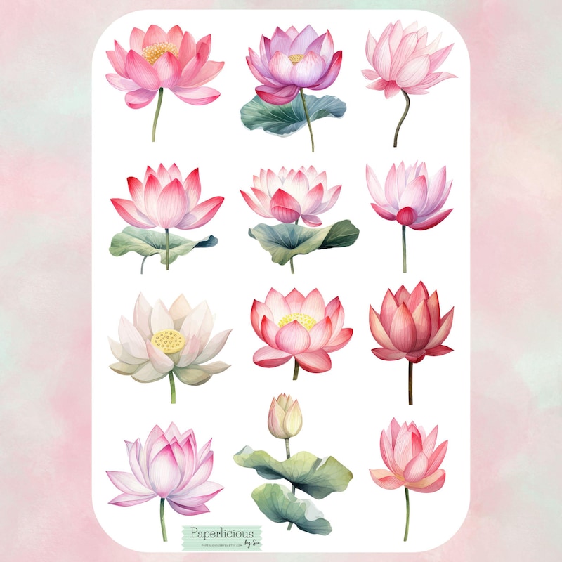 Lotous Sticker Custom Lotus Stickers - Etsy