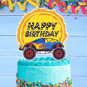 Printable Monster Truck Birthday Cake Topper, Monster Jam Cake Topper, Monster Truck Birthday Party, Truck Theme, Instant Download, DIY