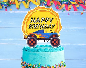 Printable Monster Truck Birthday Cake Topper, Monster Jam Cake Topper, Monster Truck Birthday Party, Truck Theme, Instant Download, DIY