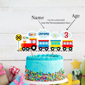 Printable Personalized Train Birthday Cake Topper, Train Birthday Decor ...