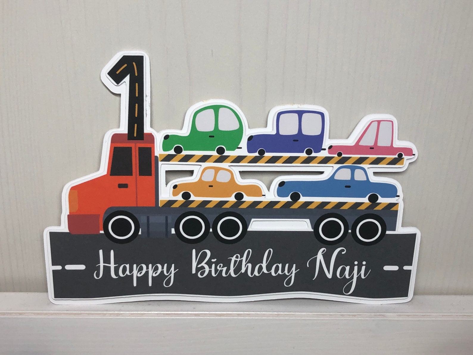 Personalized Car Transporter Cake Topper car birthday truck Etsy