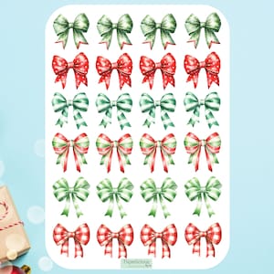 Christmas Bow Sticker Sheet, Schleifen Aufkleber, Schleife, Weihnachtsaufkleber, Planer, Journal, Scrapbooking, Weihnachtsumschlag Aufkleber, Kartenherstellung