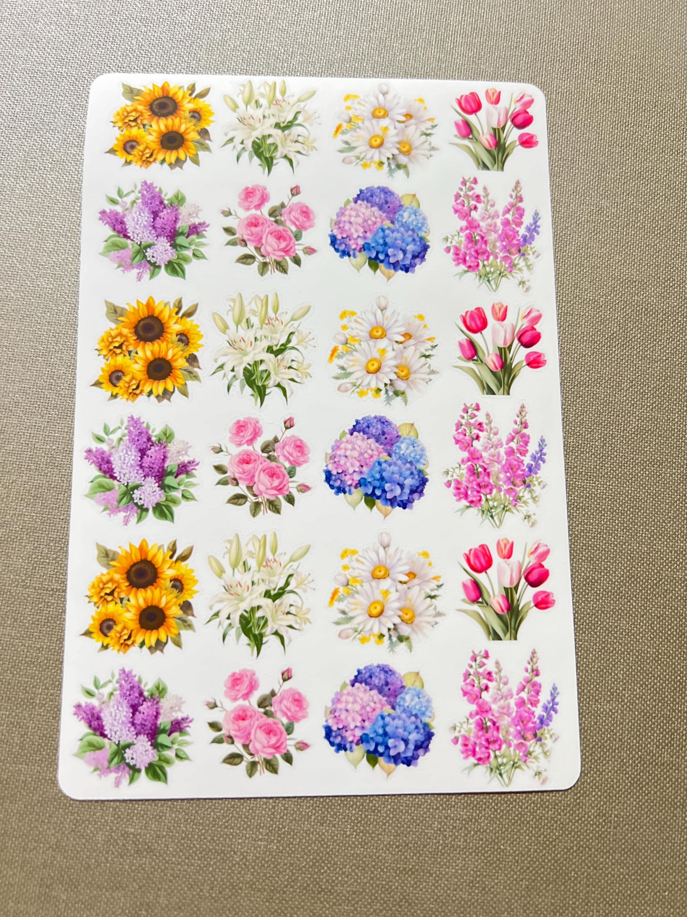 Floral Bouquet Sticker Sheet, Floral Stickers, Flower, Botanical ...