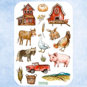 Bauernhof Aufkleber, Landleben Aufkleber, Landleben Aufkleber, Bauernhof Aufkleber, Landleben, Huhn, Natur, Pferd, Cottage, Planer, Journal, Kalender, Scrapbooking