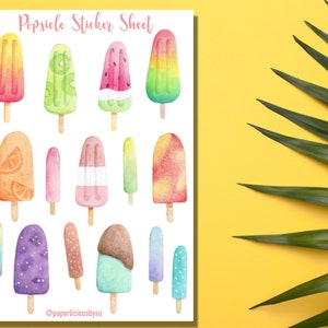 Popsicle Sticker Sheet - Popsicle, Ice Cream, Summer Stickers, Planners, Planner Stickers, Journaling, Bullet Journal, Bujo, Scrapbooking