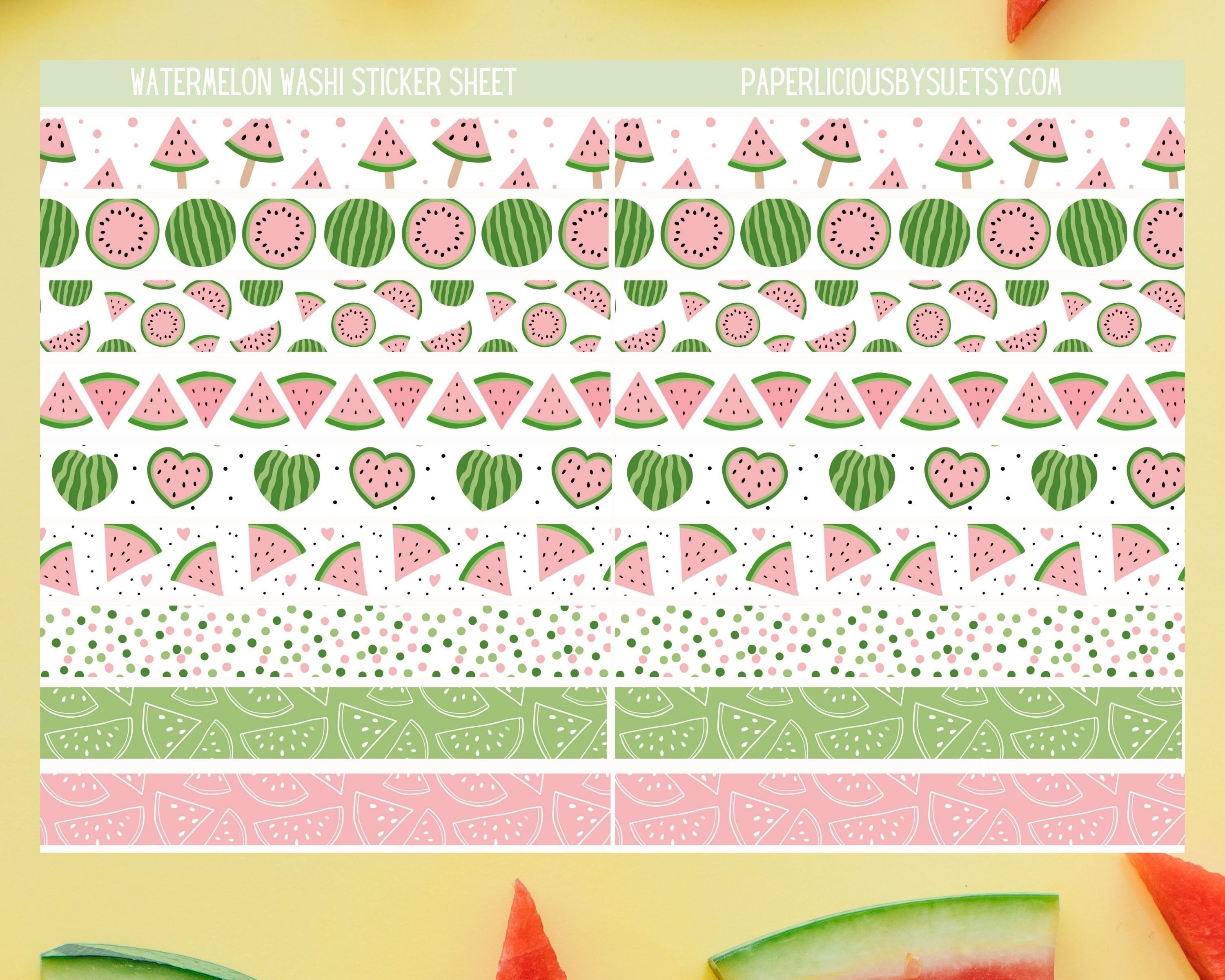 Watermelon heart Washi Tape - Cute Washi Tape - Black Washi Tape – LeonRomer