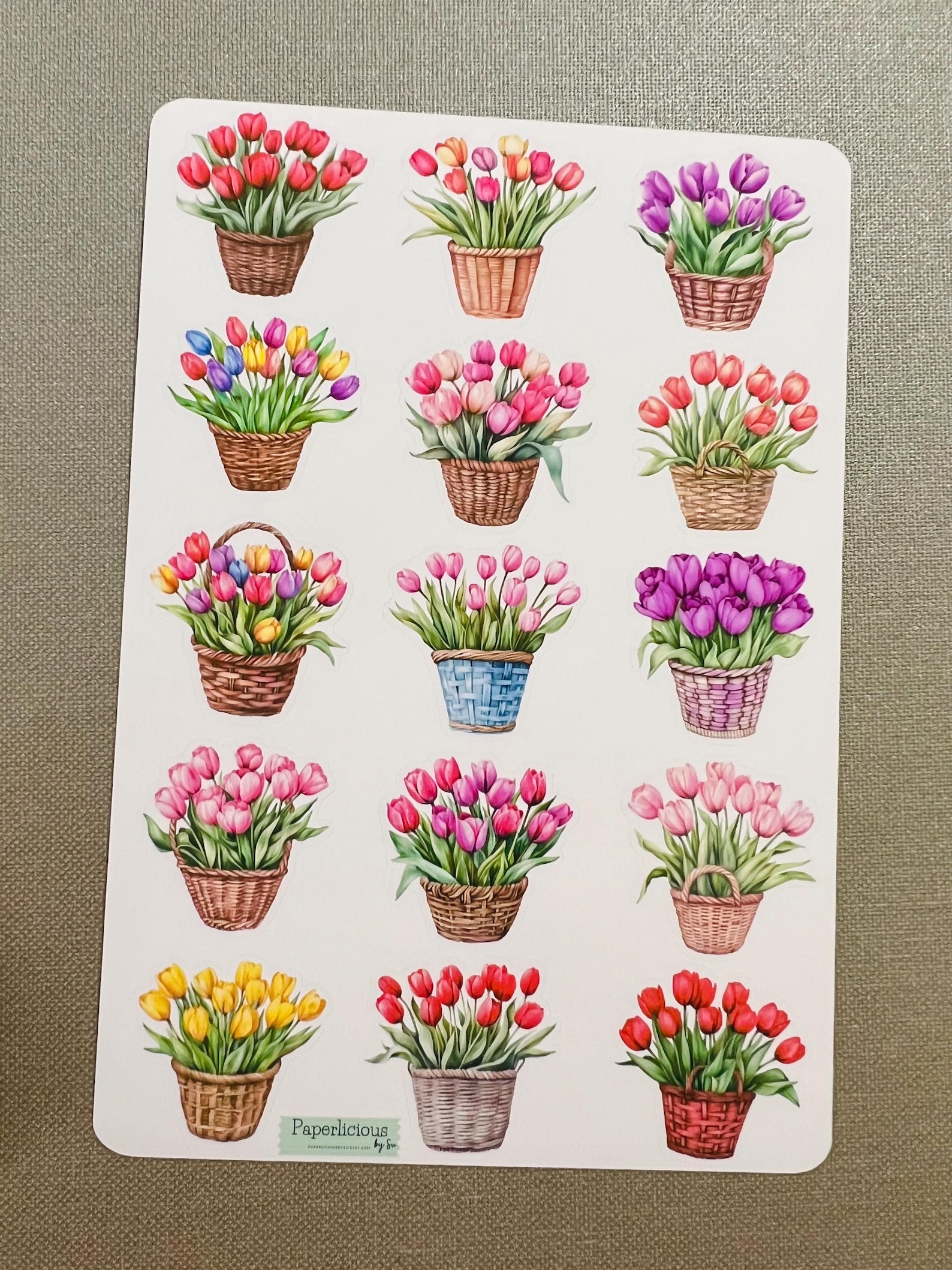 Tulip Sticker Sheet, Tulip Sticker, Floral Stickers, Tulip Bouquet ...