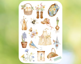 Lovely Garden Stickers, Gardening Stickers, Plants, Spring, Summer, Flower, Backyard, Botanical, Planner, Journal, Scrapbook, Card, Envelope