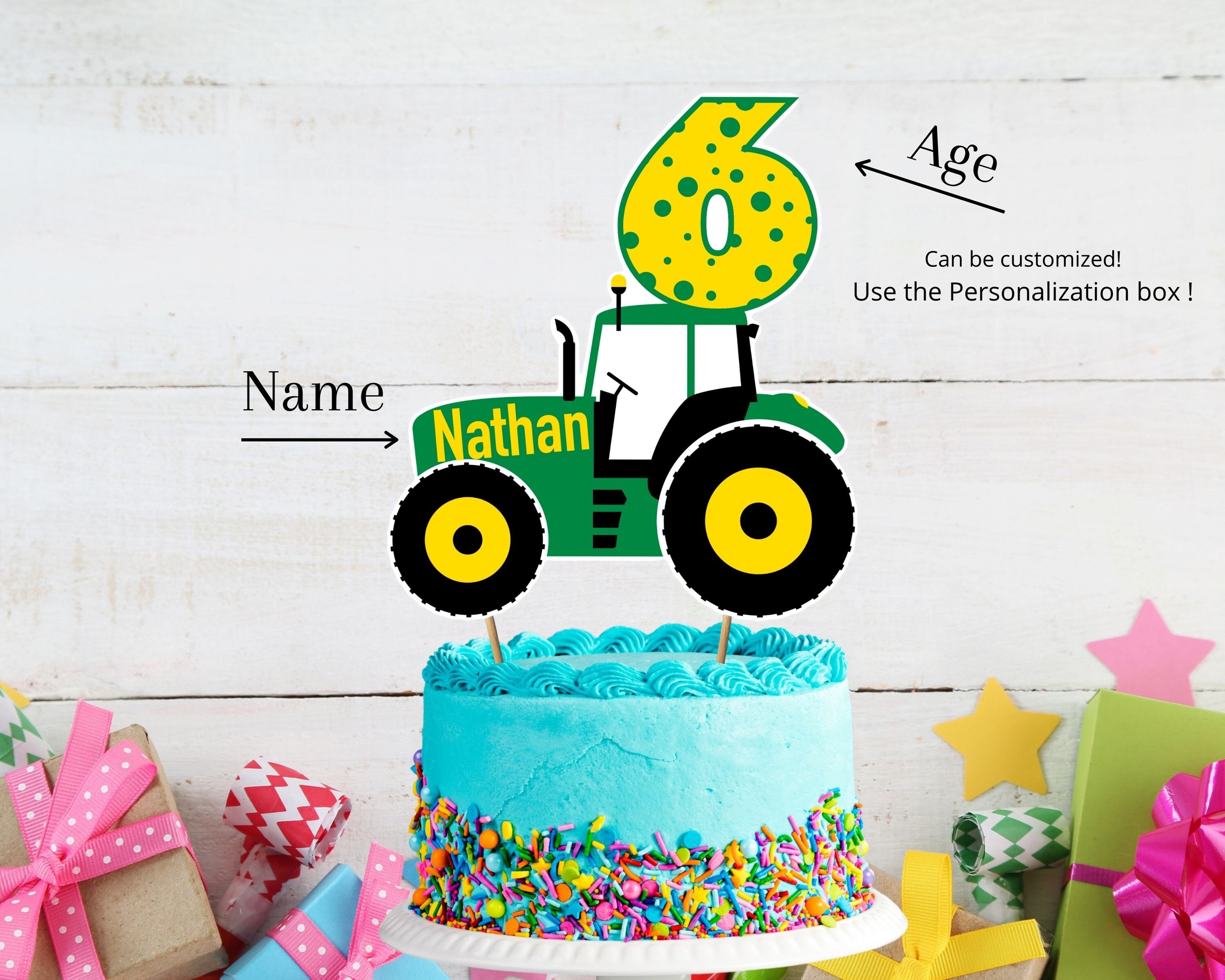 Cake Topper tracteur à personnaliser