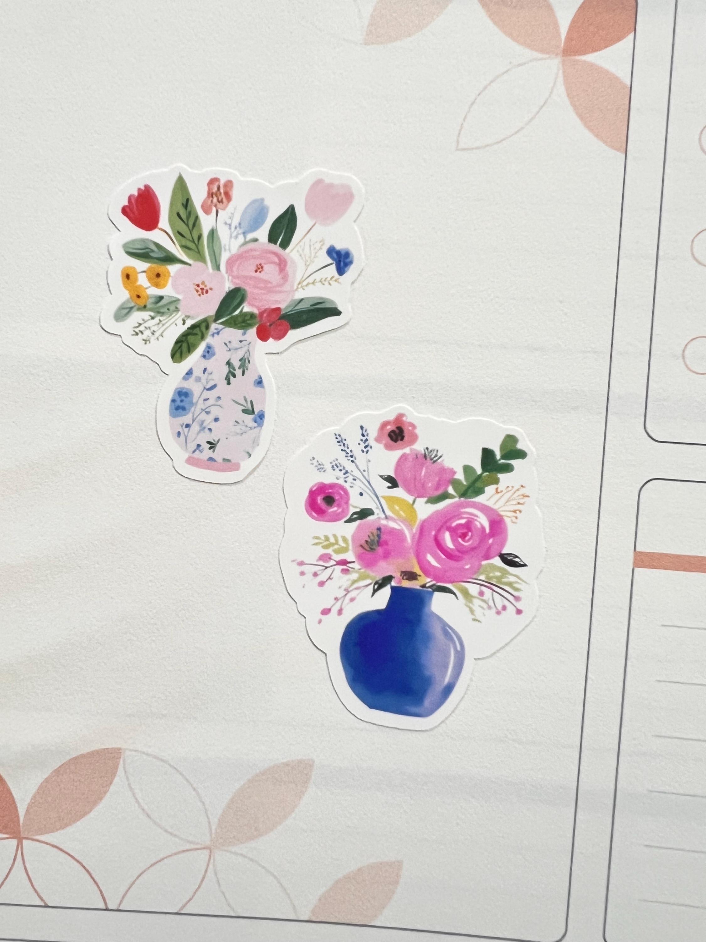 Watercolor Flower Bouquet Sticker Sheet, Floral Stickers, Spring ...