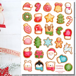 Niedliche Weihnachtsplätzchen Aufkleber, Weihnachtsaufkleber, Lebkuchen Plätzchen, Feiertagsaufkleber, Weihnachten, Geschenke, Planer, Journal, Scrapbooking