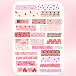 Lots of Love Stickerbogen, Valentinstag Aufkleber, dekoratives Klebeband, Washi, Herz Aufkleber, süße Aufkleber, Planer, Journal, Scrapbooking