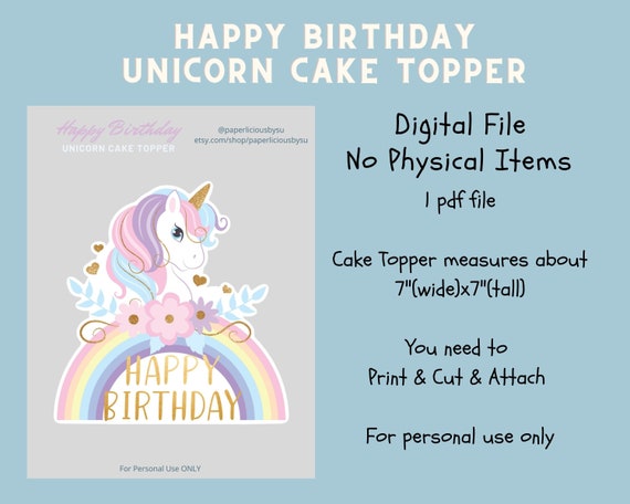 Unicorn Cake Topper Reusable Unicorn Horn Ears And Eyelashes Party...