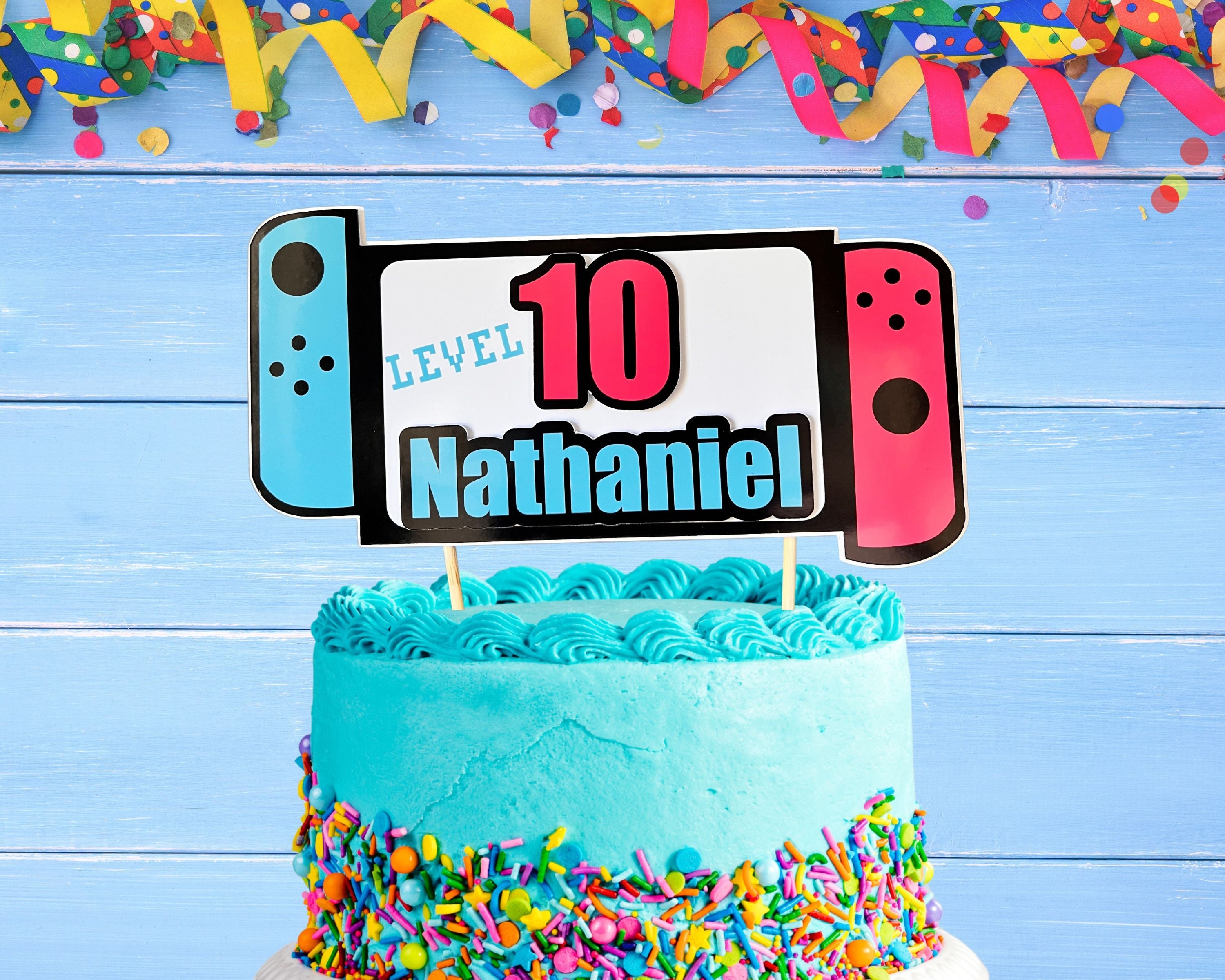 Level Up Video Game Cake Toppers Happy Birthday Party Favors Supplies Baby  Boy Birthday Cake Decoration Party Decorations 