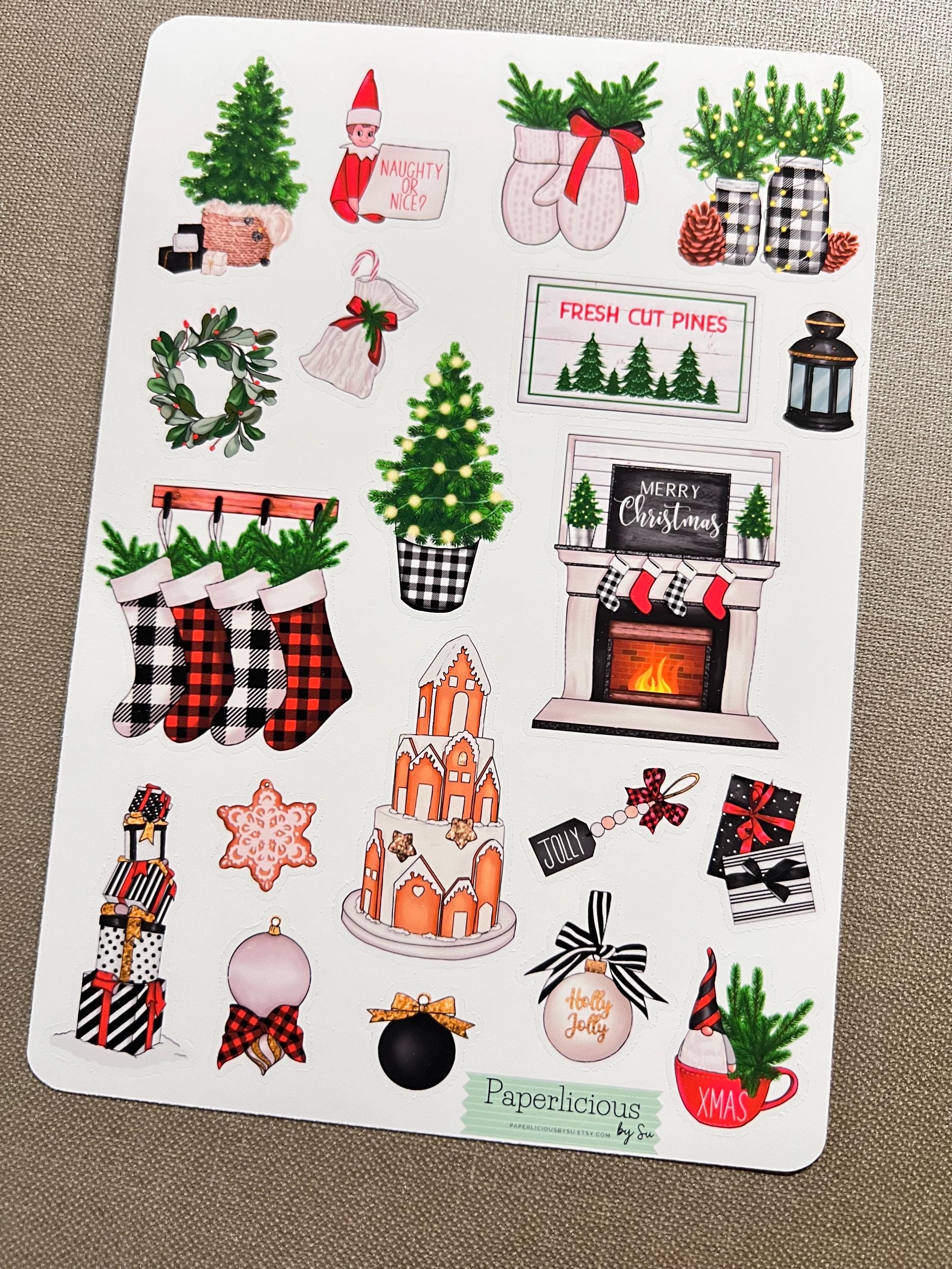 Farmhouse Christmas Sticker Sheet, Christmas Stickers, Holiday Stickers ...
