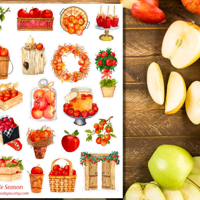 Apple Stickers - Etsy
