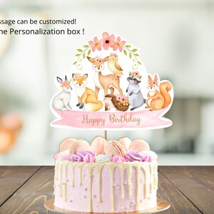 Printable Personalized Woodland Cake Topper Woodland Animals - Etsy