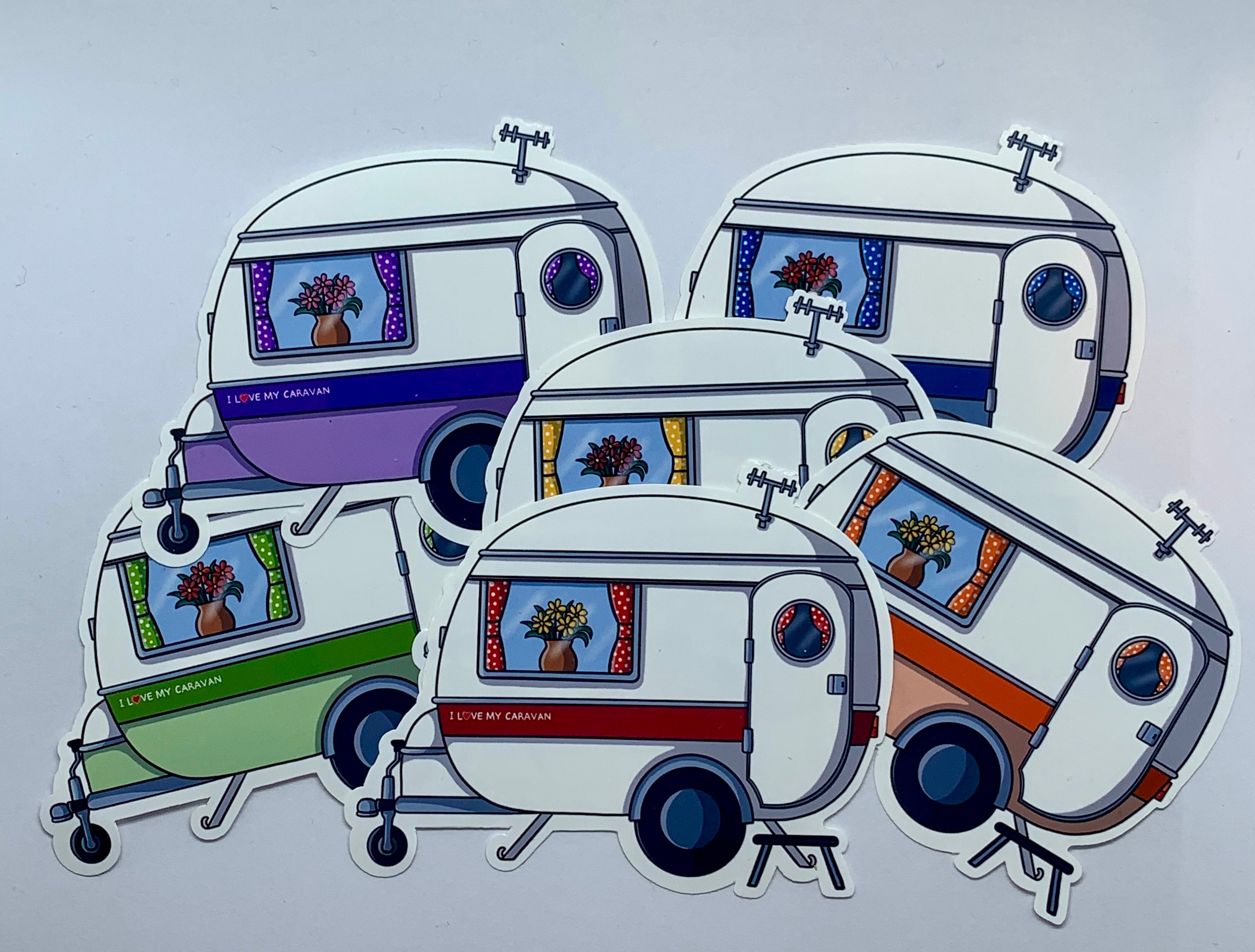 Caravan Sticker Red I Love My Caravan Vinyl Sticker Etsy