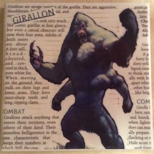 Up-cycled Girallon coaster from Dungeonsand Dragons Monster Manual