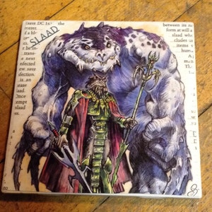 Up-cycled Slaad coaster from Dungeons and Dragons Monster Manual