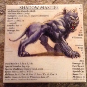 Up-cycled Shadow Mastiff coaster from Dungeons and Dragons Monster Manual
