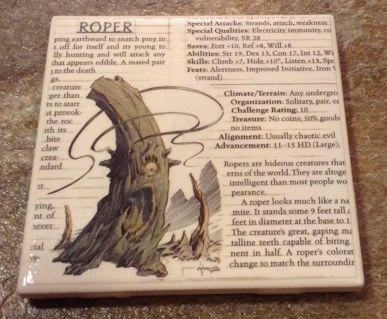 Up-cycled Roper Coaster From Dungeons and Dragons Monster Manual - Etsy