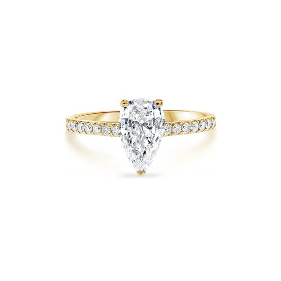 yellow gold teardrop ring