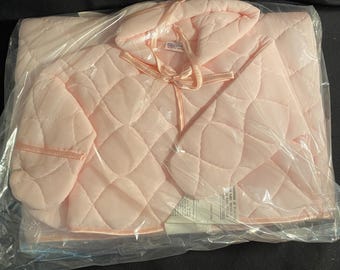 Roze vintage Quiltex babyvlag en jasje NIEUW