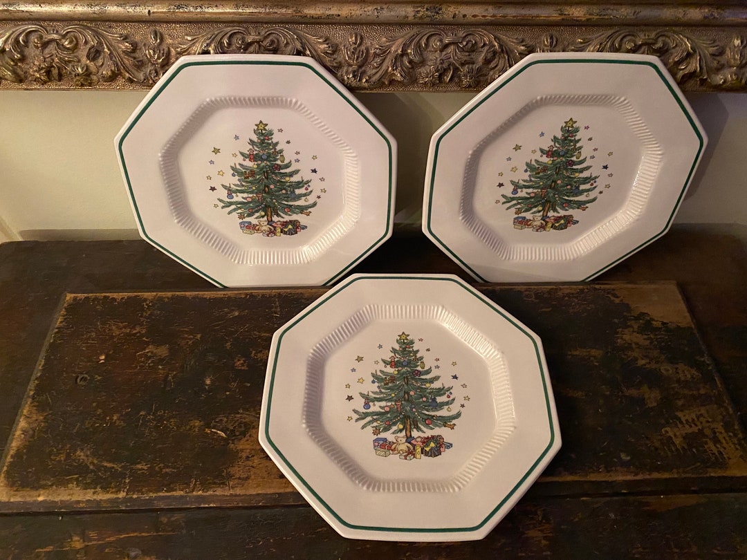 3 Nikko Christmastime Dinner Plates Never Used Etsy