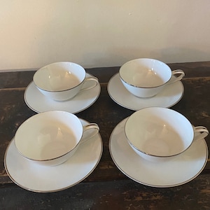 4 Noritake Colony Cups & Saucers