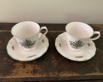 2 Nikko Happy Holidays Cups & Saucers