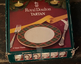 Set van 4 Royal Doulton Tartan Saladeborden Nieuw