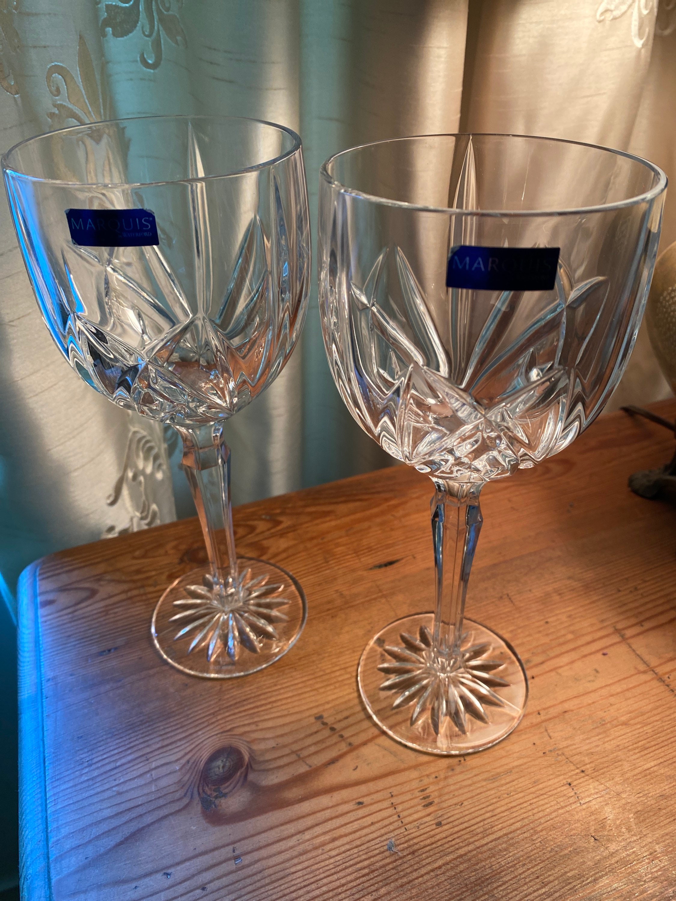 Custom Engraved Goblets Waterford Marquis Brookside Footed Goblets Set of 4 Personalized Wine Glasses 