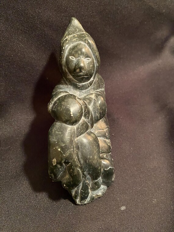 ヴィンテージ カナダ イヌイット エスキモー ソープストーン アート