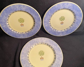 3 platos de ensalada Royal Doulton Carmina con diseño de limonero