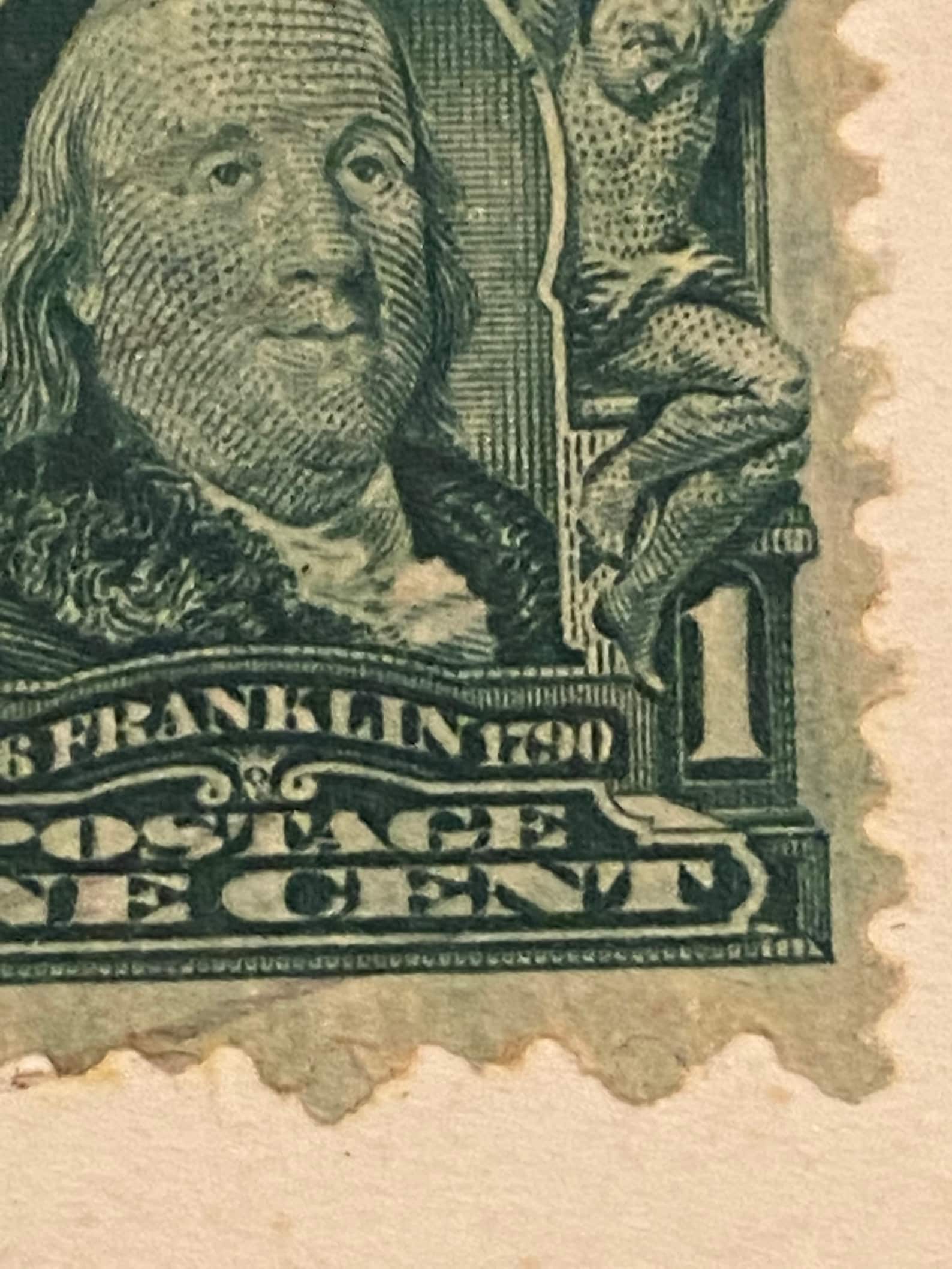 1902 Benjamin Franklin 1 Cent Stamp Value - v8rw6kg
