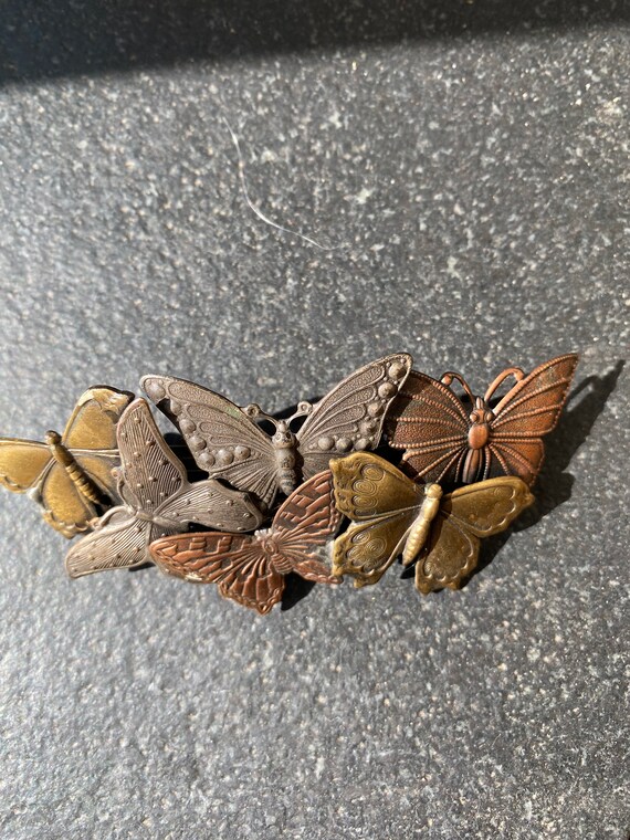 Vintage butterfly barrette made - Gem