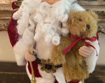 18” Santa with Bear and Toy Sack