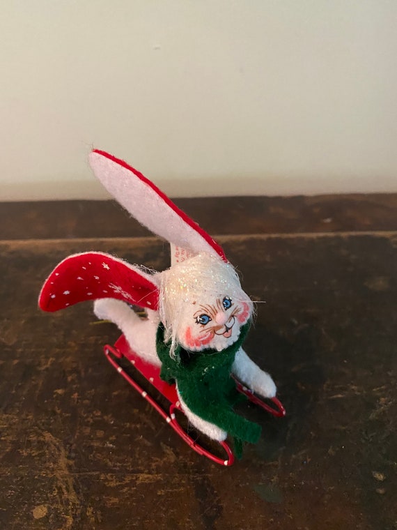 Annalee Rabbit Bunny on Sled Ornament - Etsy