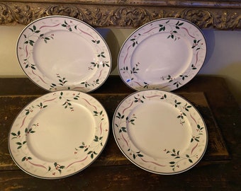 4 Mikasa Holiday Splendor by Christopher Stewart Dinner Plates