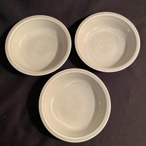 3 Homer Laughlin Fiesta Ware Gray Soup Bowls