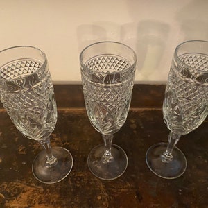 3 Cristal D’Arques Antique Clear Champagne Glasses