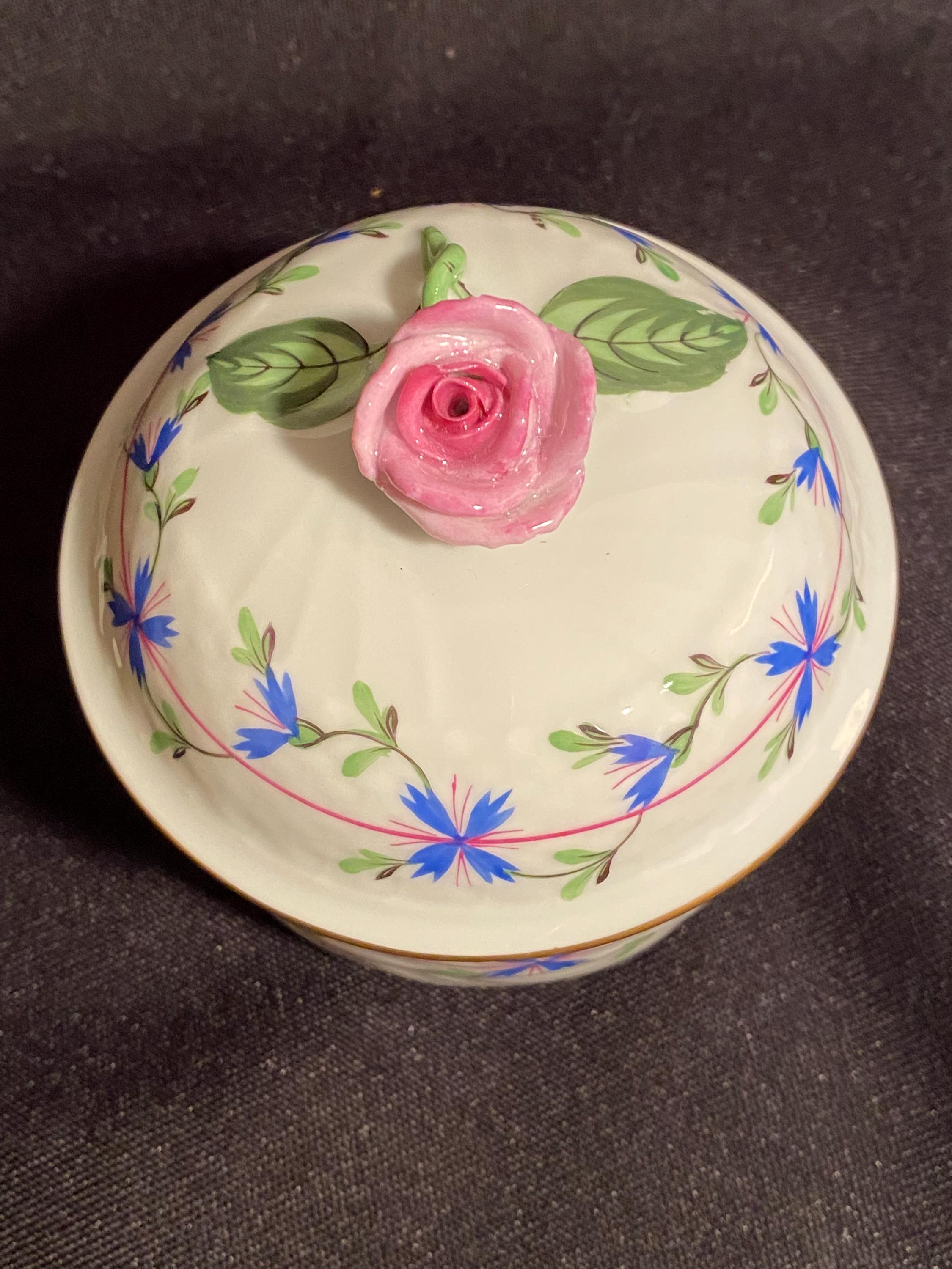 Herend Blue Garland Sugar Bowl With Lid - Etsy