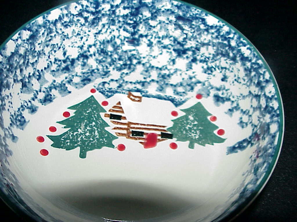 2 Tienshan Folkcraft Cabin in the Snow Soup/cereal Bowls NEVER Etsy